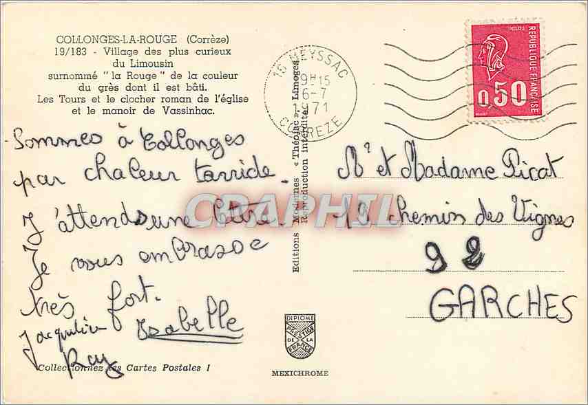 CPM Collonges la Rouge Correze Village des plus curieux du Limousin  — Verso