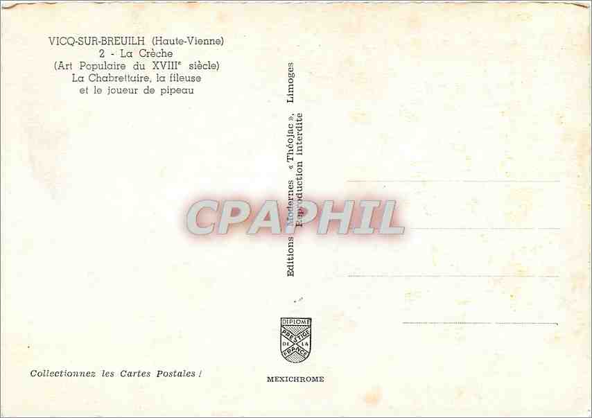 CPM Vicq sur Breuilh Haute Vienne La Creche  — Rückseite