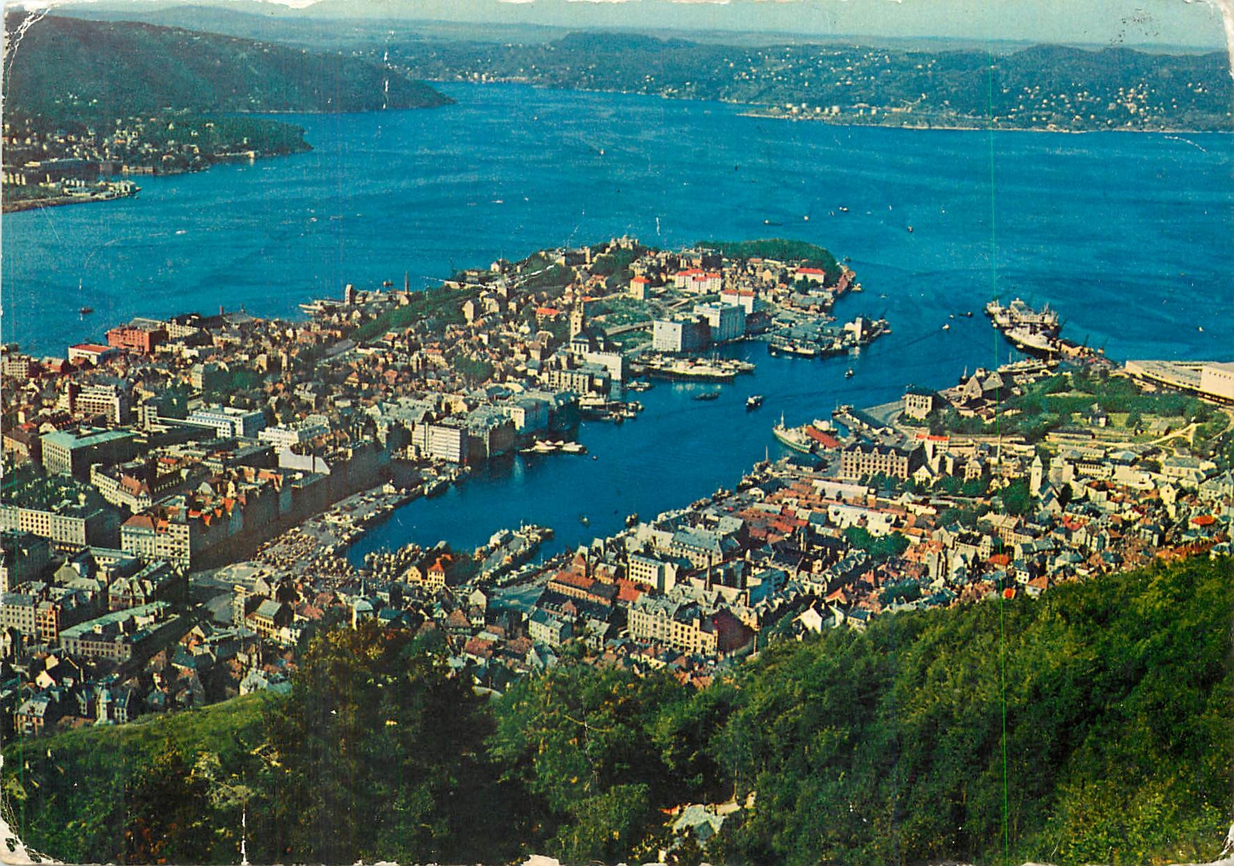 CPM Bergent Norvege Vue aerienne 