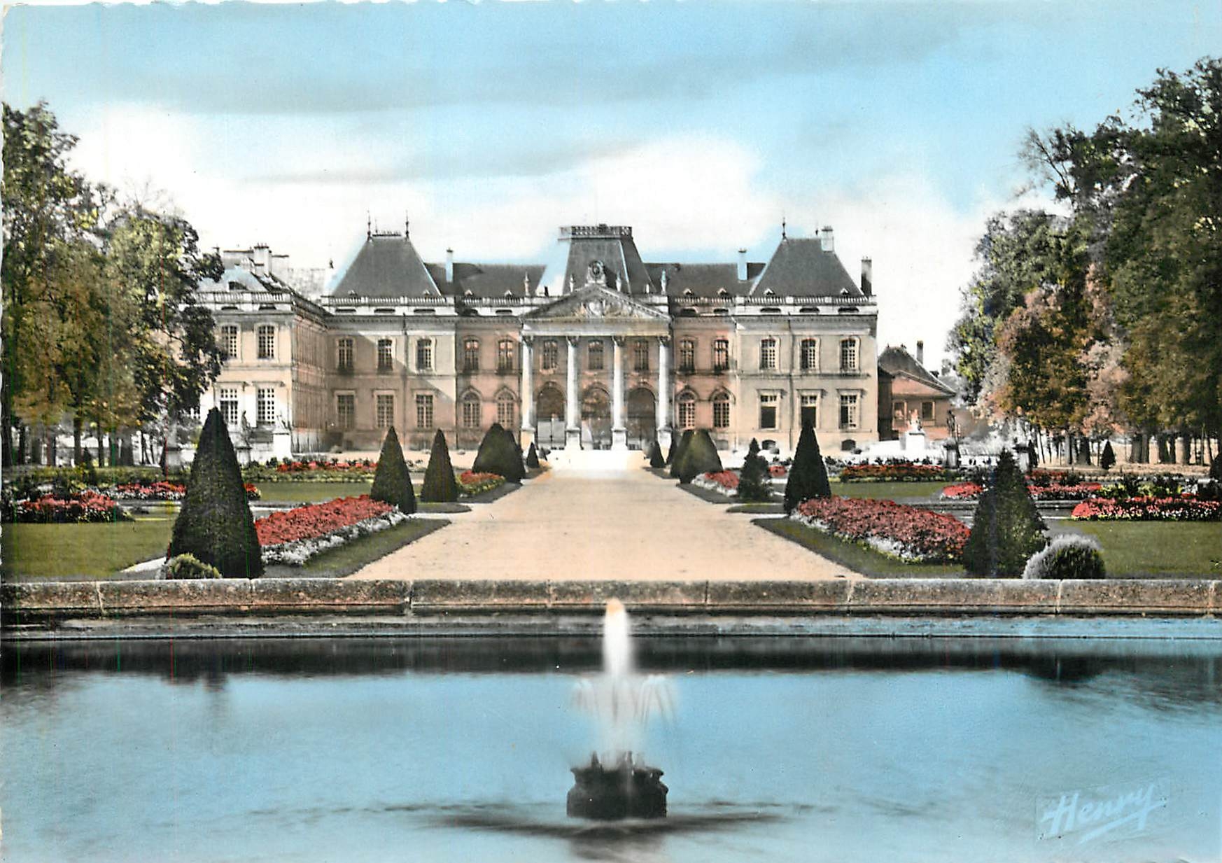 Lunéville — Le Château vu du Bassin central — Éditions Henry, 19 rue Stanislas, Nancy