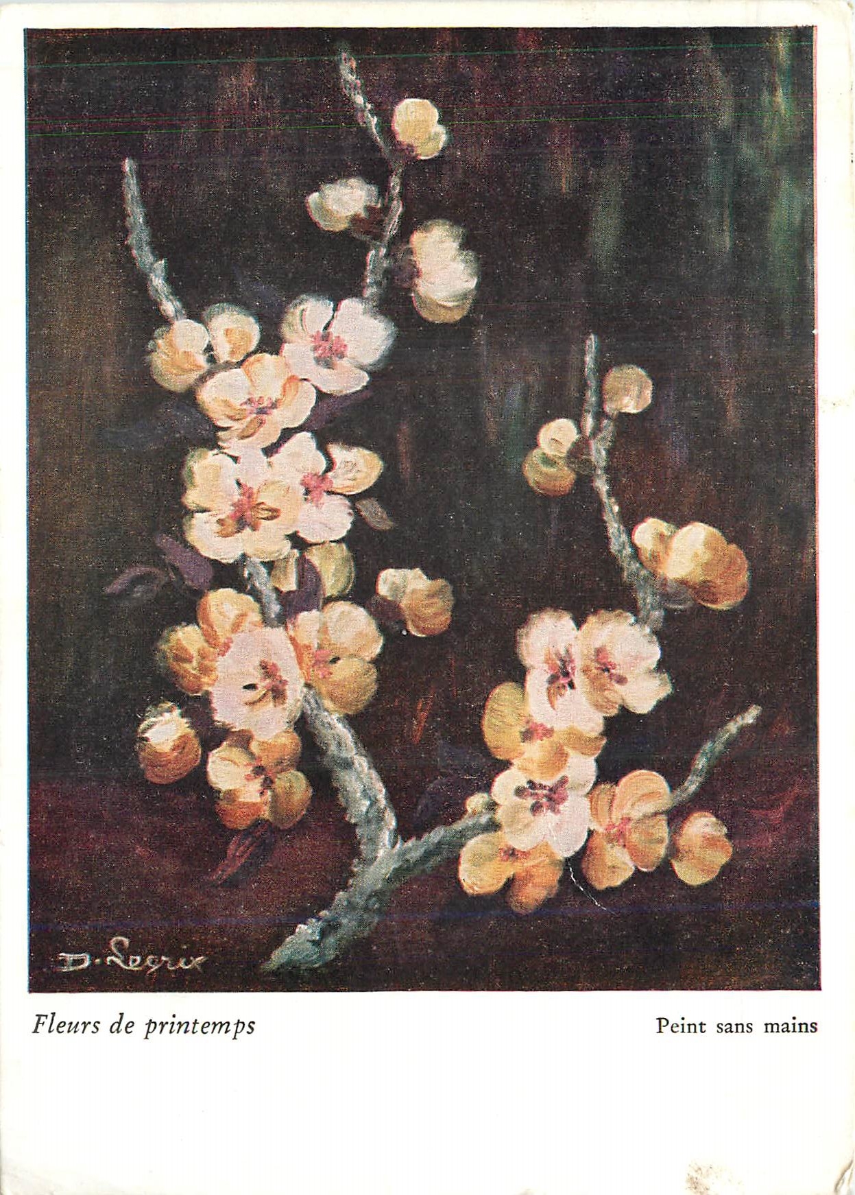 CPM Fleurs de printemps Peint sans mains 