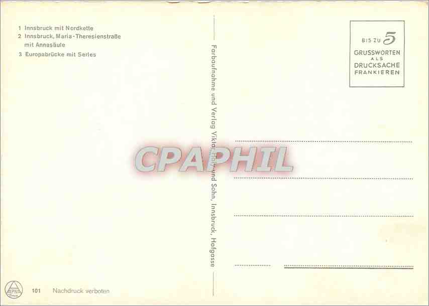 CPM Europabrucke Innsbruck  — Rückseite