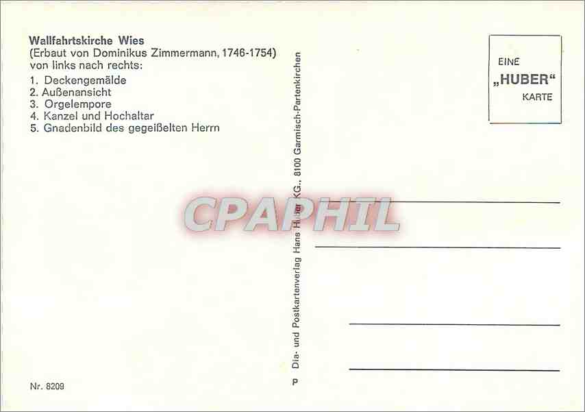 CPM Wallfahrtskirche Wies  — Rückseite