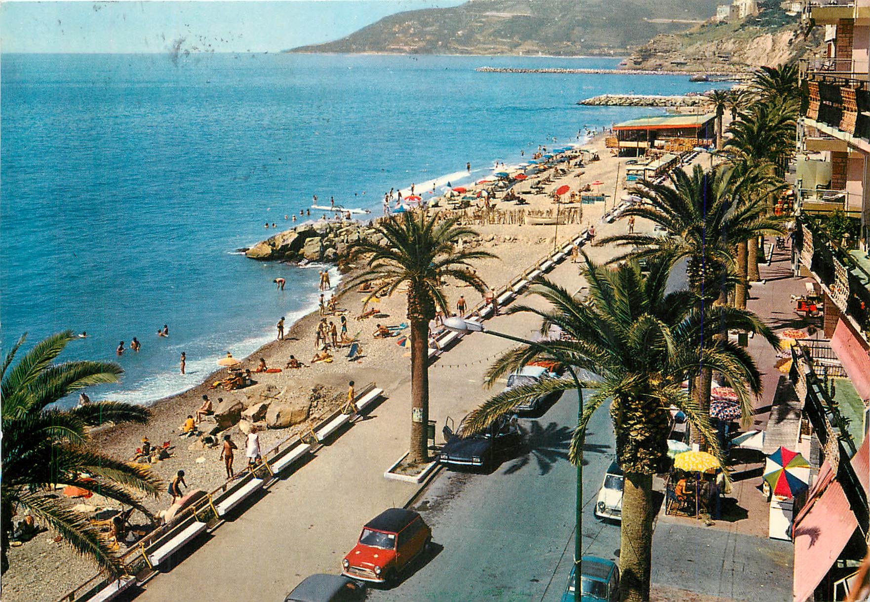 CPM Ventimiglia Promenade le long de la mer et plage 