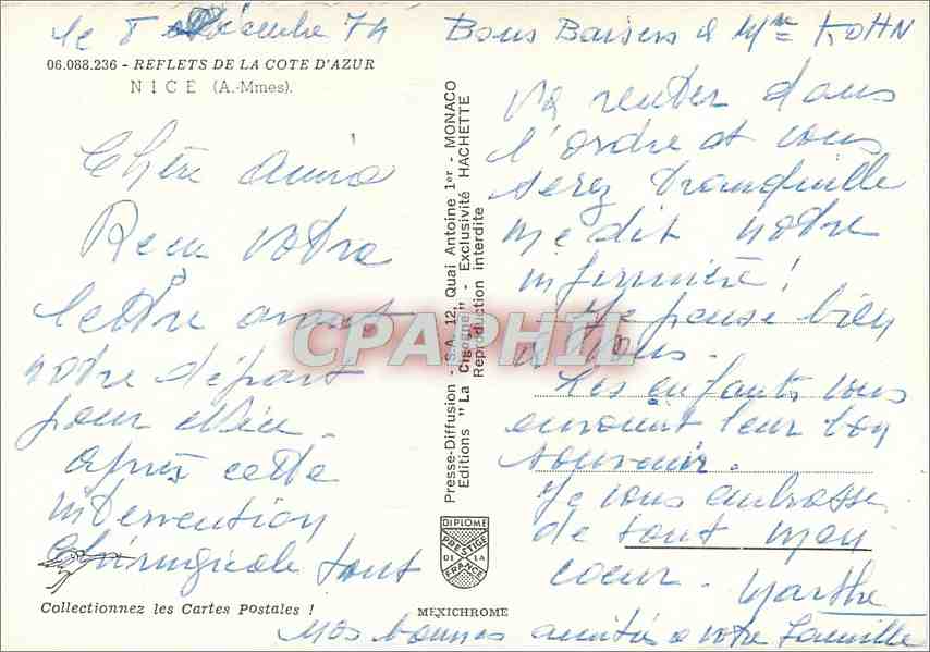 CPM Nice A Mmes  — Verso