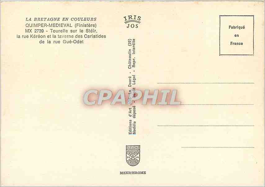 CPM Quimper Medieval  — Rückseite