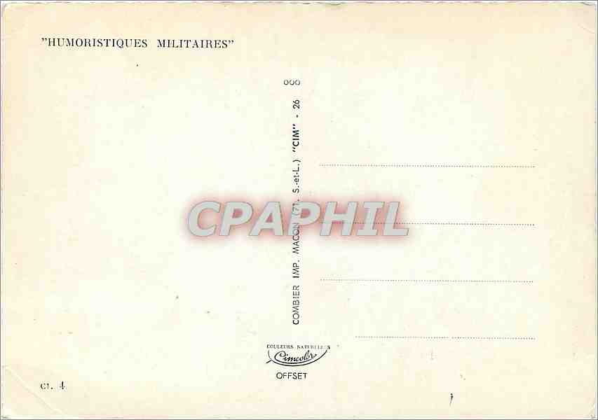 CPM Humoristiques Militaires Avion Militaria — Rückseite