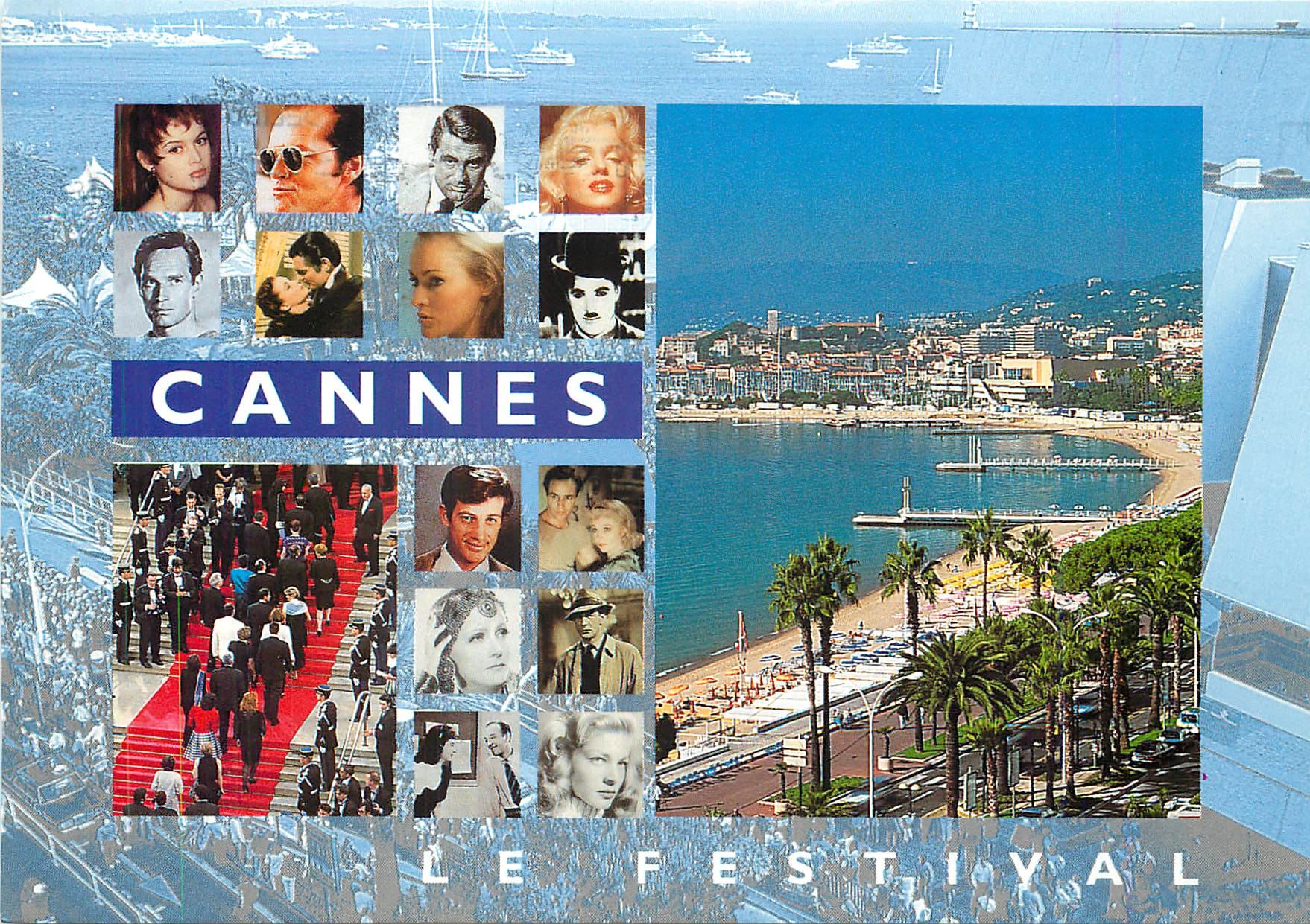 CPM Cannes Alpes Maritimes Le Festival Belmondo Marilyn Monroe Charlie Chaplin