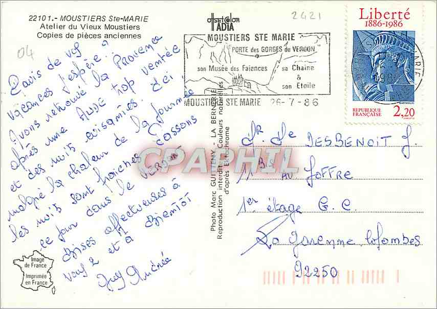 Moustiers Ste-Marie — Atelier des Fontaines — Graphil — Back