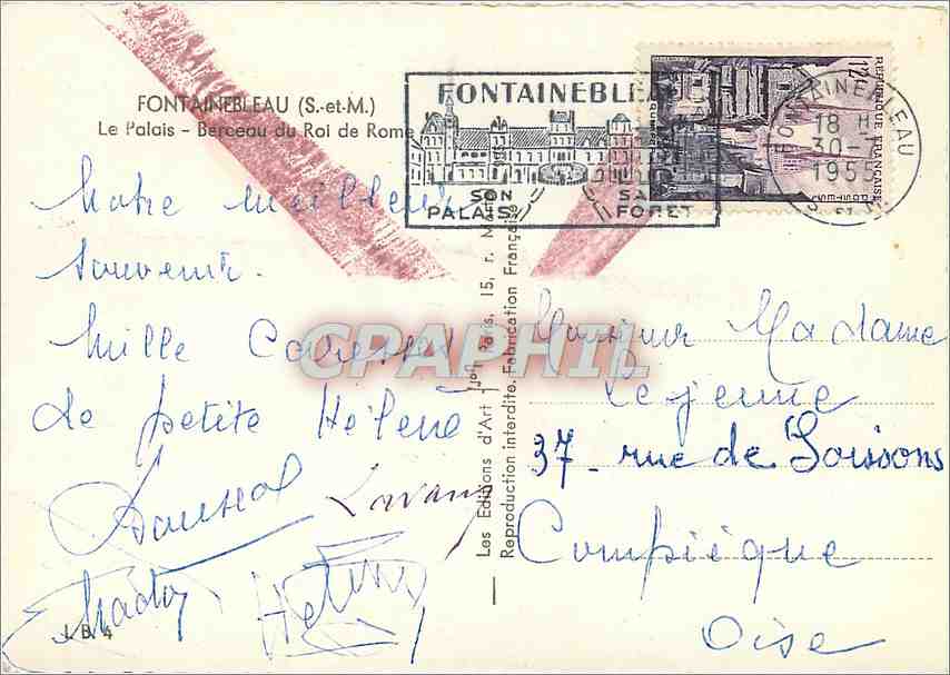 Palais de Fontainebleau — Chambre d'enfant — Éditions d'Art Française — Verso