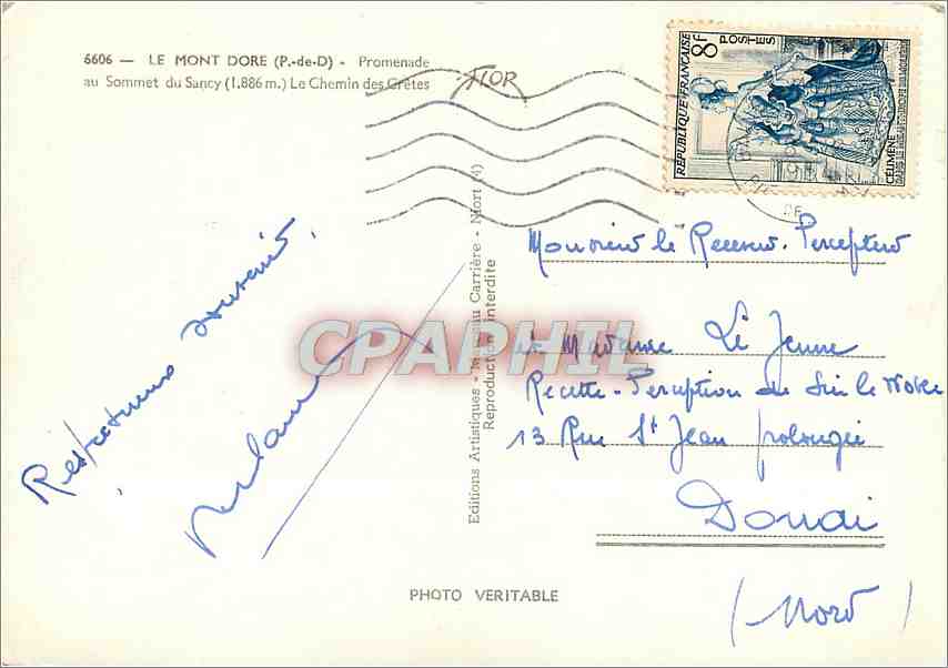 CPM Le Mont Dore P de D Promenade au Sommet du Sancy  — Verso