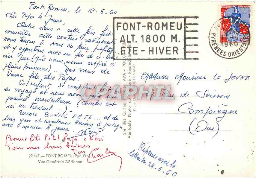 CPM Fort Romeu Pyr Or Vue Generale Aerienne  — Rückseite