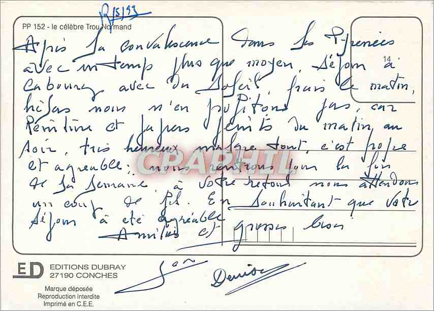 CPM Les Normands ne Manquent pas de Lequel Preferez vous Vache Clavados — Rückseite