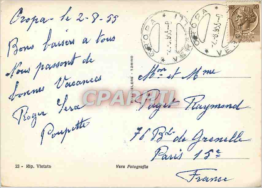 CPM Santuario d'Oropa La Teleferica al primo pilone  — Back