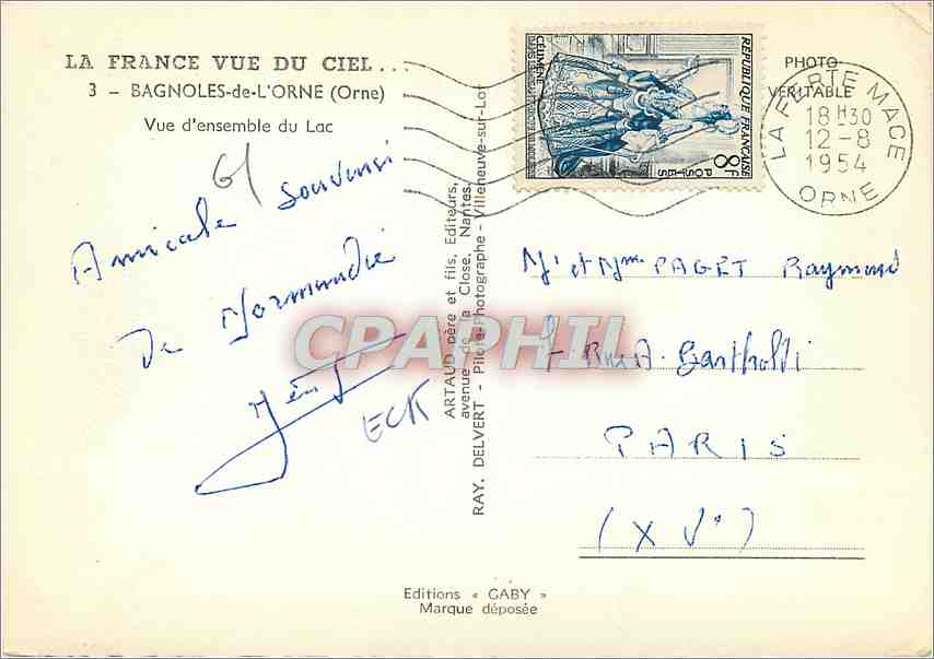 CPM Bagnoles de l'Orne Orne Vue d'Ensemble du Lac  — Verso