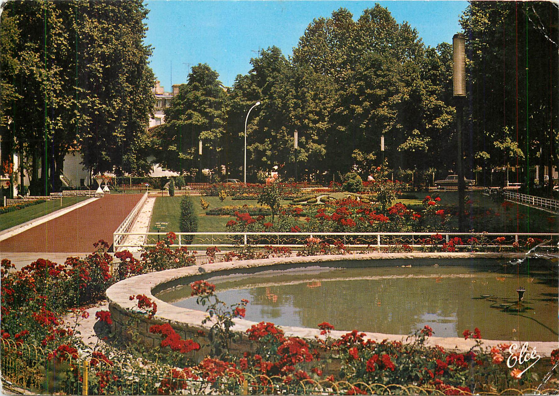 CPM Dax Landes Les Jardins fleurs sur les bords de l'Adour et le nouveau bassin 