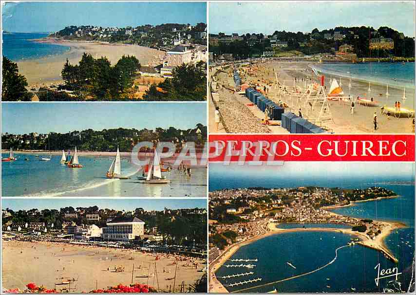 Perros-Guirec — vue de la plage et du port — Éditions Jean