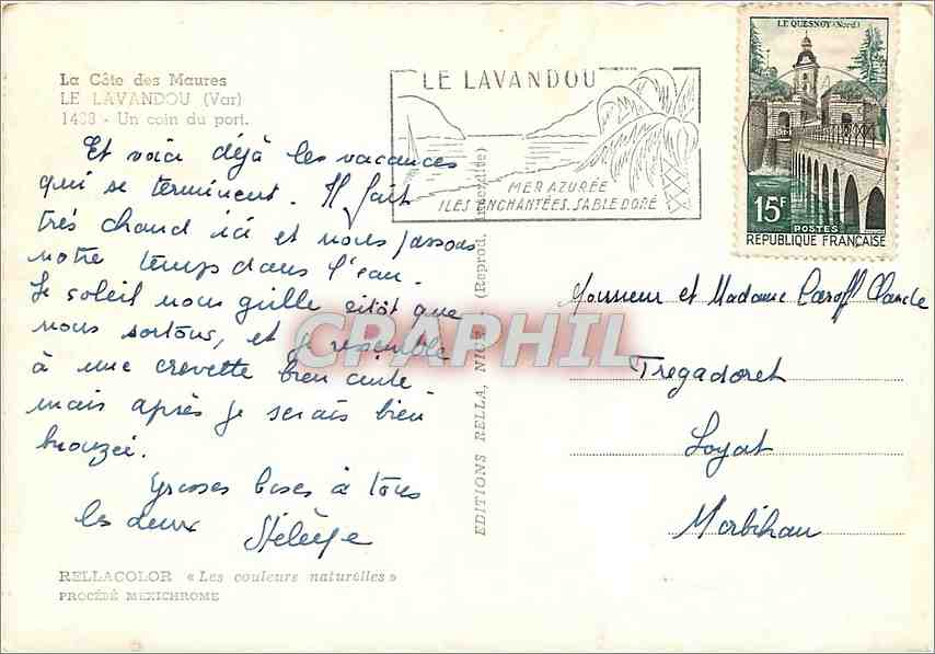 CPM La Cote des Maures Le Lavandou Var Un Coin du Port Bateaux — Rückseite