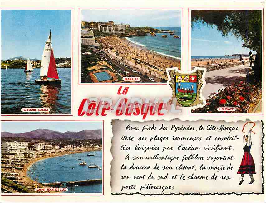 La Côte-Basque — panoramic view with Ciboure-Socoa, Biarritz, Hendaye and Saint-Jean-de-Luz — Éditions LAVIELLE