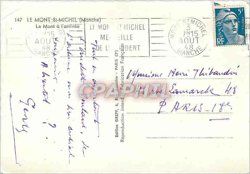 Mont-Saint-Michel — vue d'arrivée — Édition Greff — Reverso