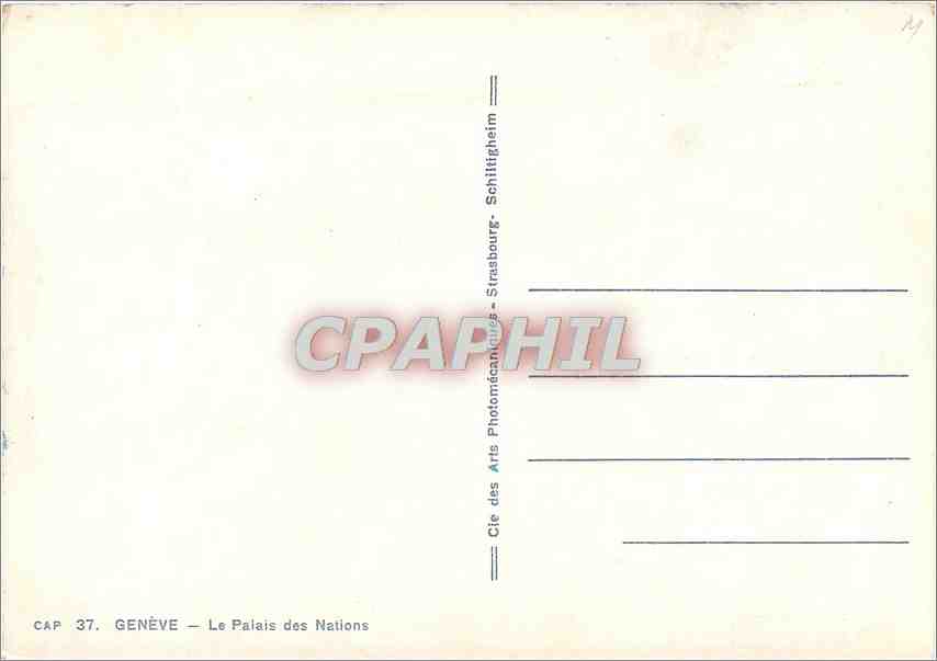 CPM Geneve Le Palais des Nations  — Verso