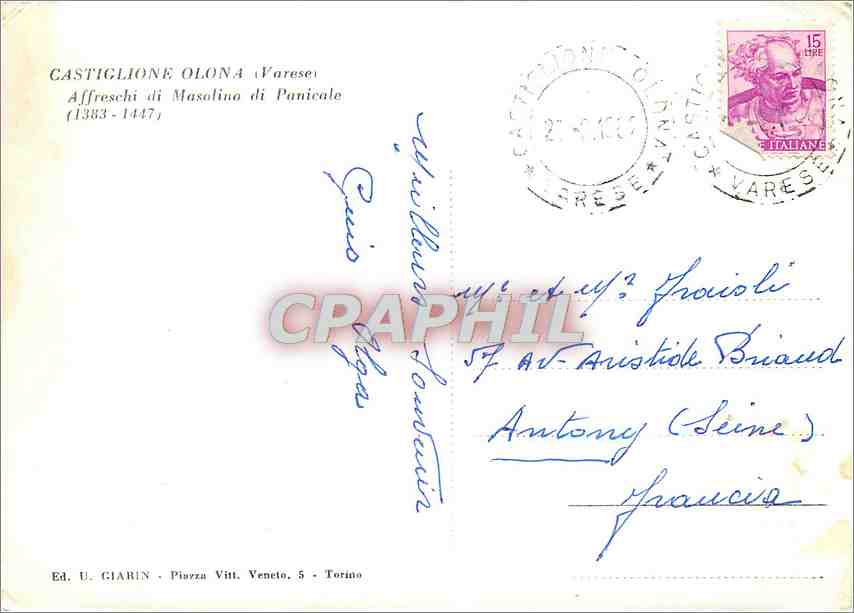 CPM Castiglione Olona Varese  — Rückseite