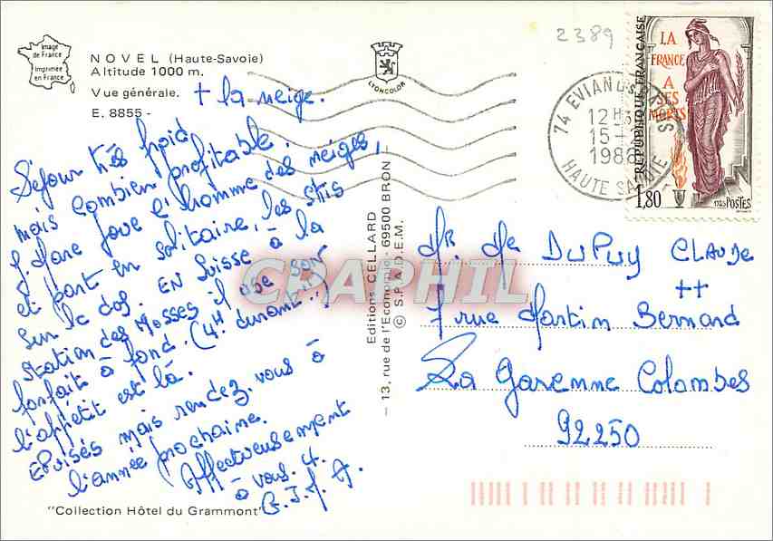 CPM Novel Haute Savoie Vue generale  — Verso