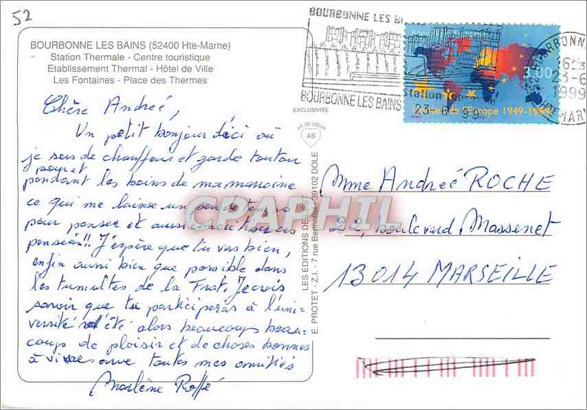 CPM Bourbonne les Bains  — Back