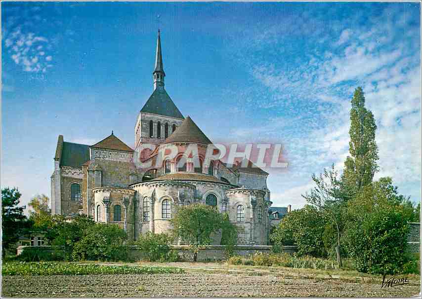 CPM Saint Benoit sur Loire Loiret Le Chevet roman de la Basilique 