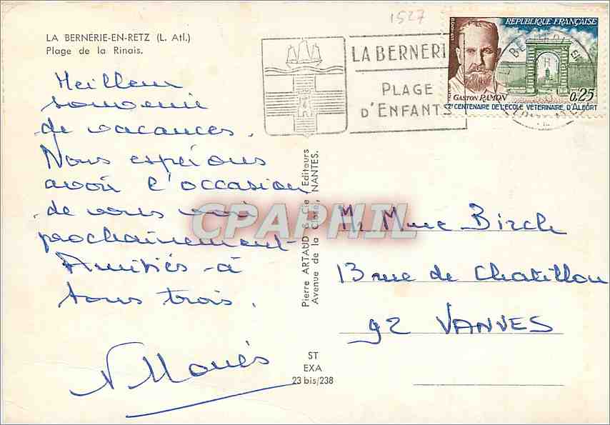 CPM La Bernerie en Retz L Atl Plage de la Rinais  — Rückseite