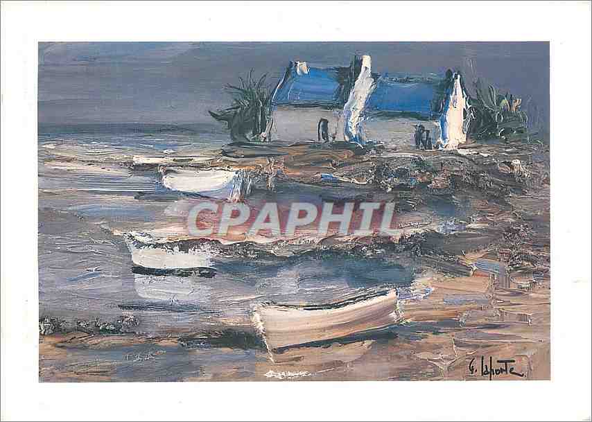 CPM Toile de Georges Laporte Paysage breton 