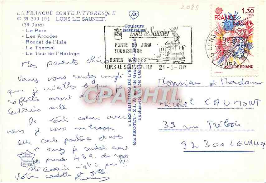 CPM Lons Le Saunier Jura Le Parc  — Rückseite