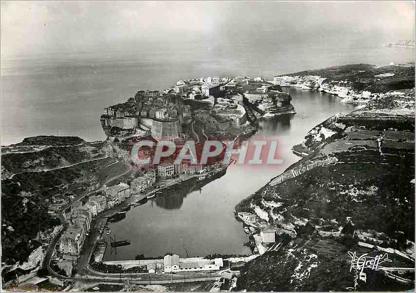 CPM Bonifacio Corse Vue aerienne La Ville et le Port 