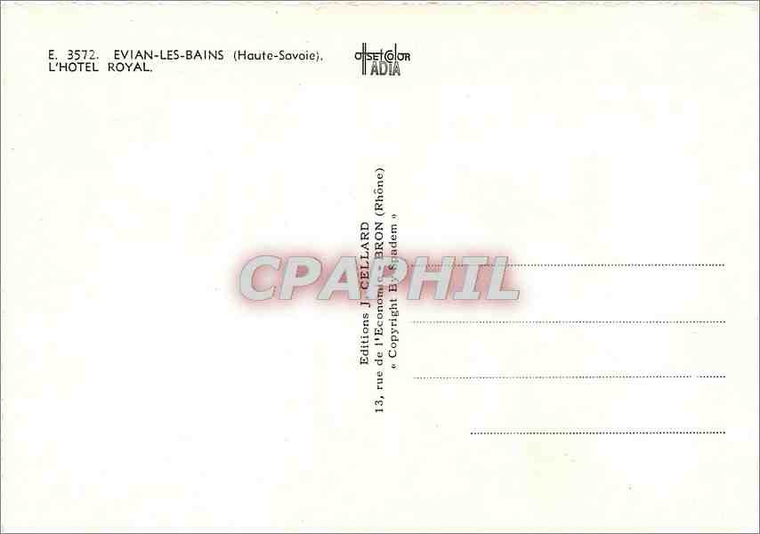 CPM Evian les Bains Hotel Le Royal  — Verso