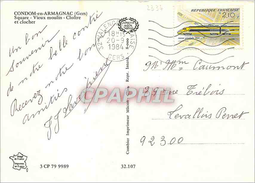 Condom-en-Armagnac — ville historique et gastronomique — Imprimeur Combier — Back