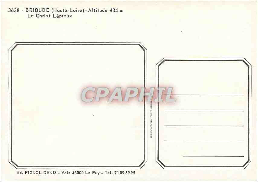 CPM Brioude Haute Loire Le Christ Lepreux  — Back