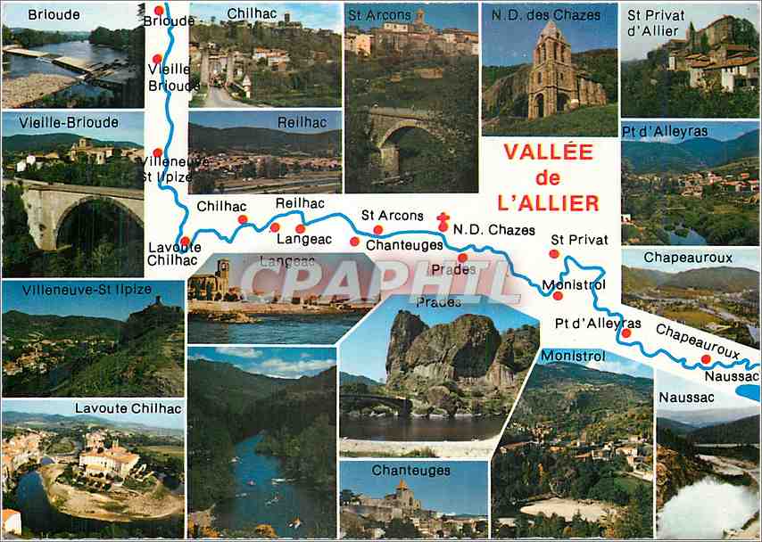 Vallée de l'Allier — Collage de paysages et villages — Éditions Pastre