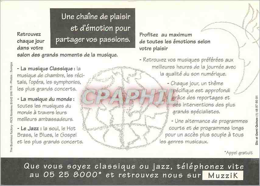 CPM Muzzik la premiere chaine classique et jazz un oiseau rare a la tele  — Rückseite