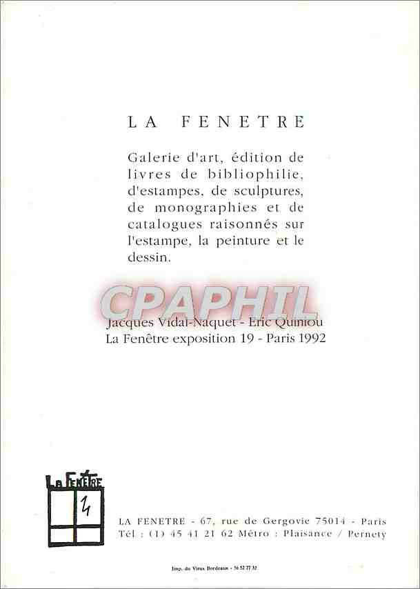 CPM Gasset La Fenetre rue de Gergovie Paris  — Rückseite
