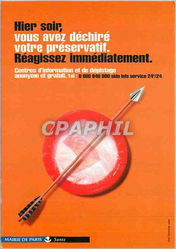 CPM Mairie de Paris Sante Preservatif SIDA AIDS