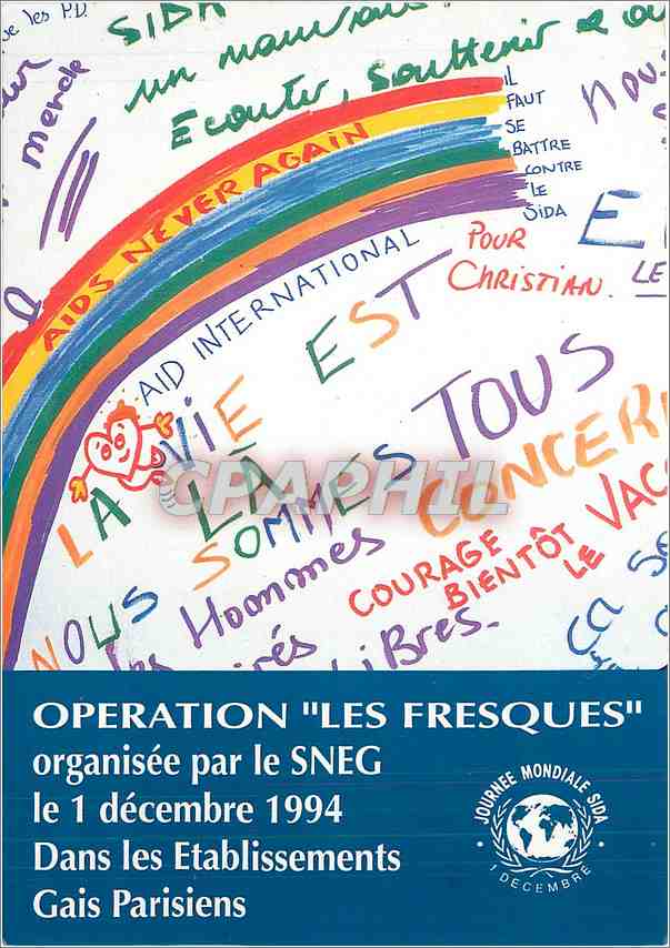CPM Operation Les Fresques SNEG Etablissements Gais Parisiens