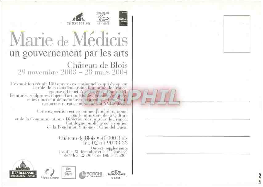 CPM Marie de Medicis un gouvernement par les arts Chateau de Blois  — Verso