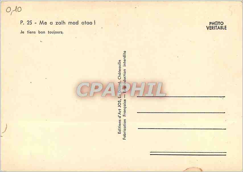 CPM Bretagne Me a zalh mad atao  — Rückseite