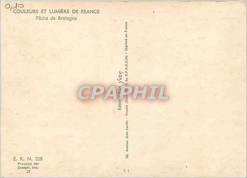 CPM Couleurs et Lumiere de France Peche de Bretagne  — Rückseite