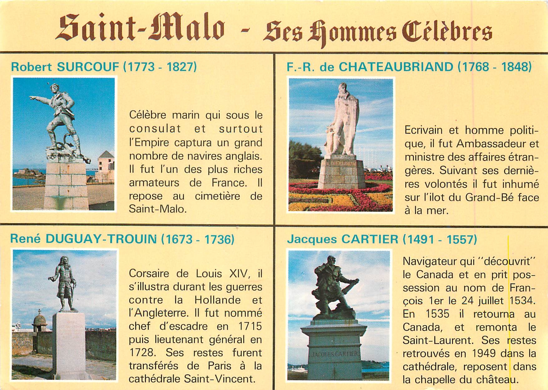 Saint-Malo - Ses Hommes Célèbres — Éditions d'Art Jack Lollansec, n° 1446