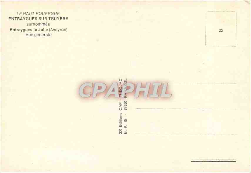 CPM Le Haut Rouergue Entraygues sur Truyere  — Rückseite