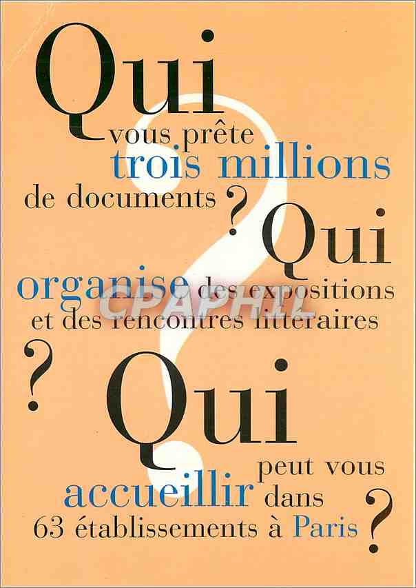 CPM Les Bibliotheques de la Ville de Paris Mairie de Paris 