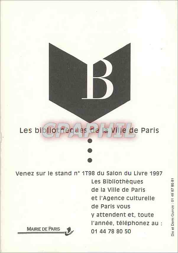 CPM Les Bibliotheques de la Ville de Paris Mairie de Paris  — Rückseite
