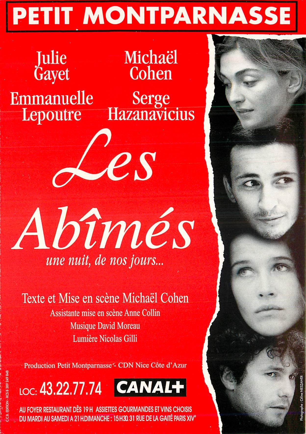 CPM Petit Montparnasse Les Abimes Julie Gayet Michael Cohen 