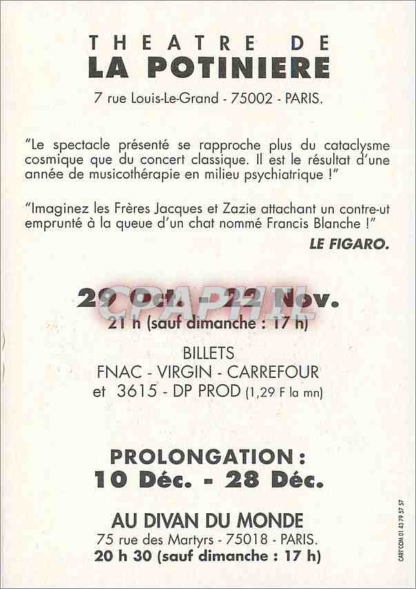 CPM Au Divan du Monde rue des Martyrs Paris  — Rückseite